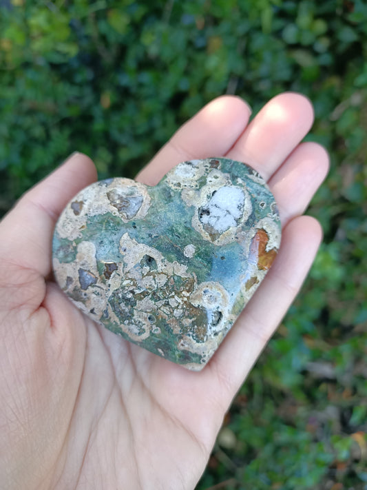 Rainforest Jasper (Green Rhyolite) Heart # 1