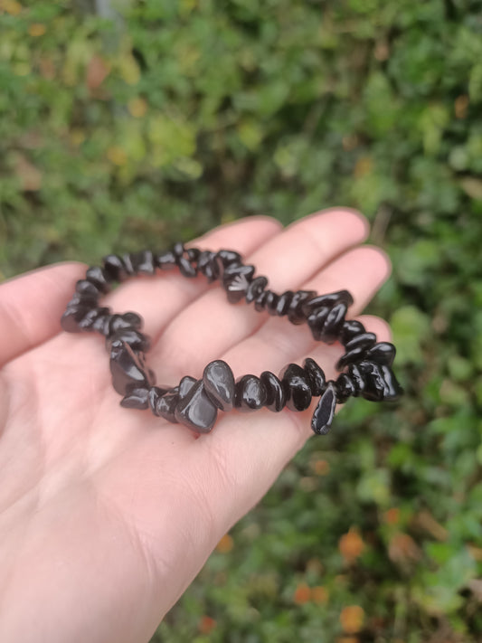 Chip Bracelet - Black Obsidian